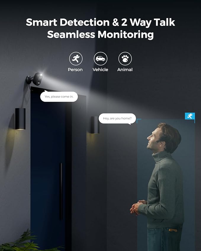 REOLINK Wireless Outdoor Security Camera Lumus 2K(Black), 4MP Spotlight Color Night Vision, 2.4/5GHz Dual-Band WiFi Plug in Camera, Smart Person/Vehicle/Animal Detection, Two-Way Talk, Local Storage