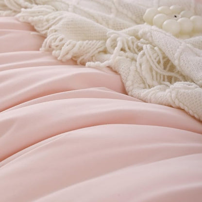 ROSGONIA Comforter Full Size for Girls Boys Teens Blush, 3pcs(1 Boho Pink Comforter & 2 Pillowcases) Lightweight Dorm Bedding Soft All Season Bed Set