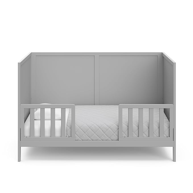 Graco Theo 3-in-1 Convertible Crib (Pebble Gray) - GREENGUARD Gold Certified, Converts to Toddler Bed & Daybed, Fits Standard Full-Size Crib Mattress, 4 Adjustable Mattress Heights