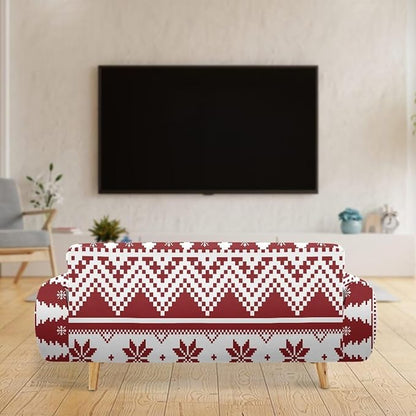 FKELYI Boho Christmas Easy Going Stretch Sofa Slipcover Washable Sofa Couch Cover Comfortable Furniture Protector with Elastic Bottom XL