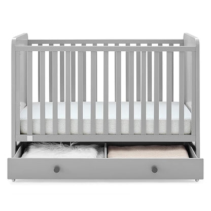 babyGap by Delta Children Graham 4-in-1 Convertible Crib with Storage Drawer TrueSleep Crib and Toddler Mattress (Bundle), Grey/Dark Grey