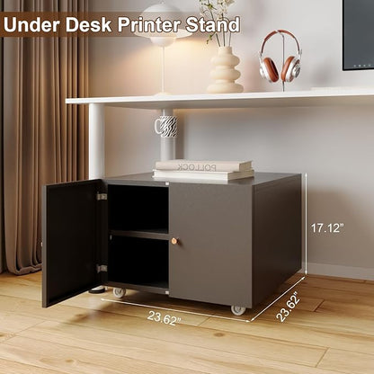 Printer Stands with Storage, Lateral Filing Cabinet for Home Office, Desk Organizers for Home Workspace, Lockable Wheels for Home Office, Scanner, Fax, Computer
