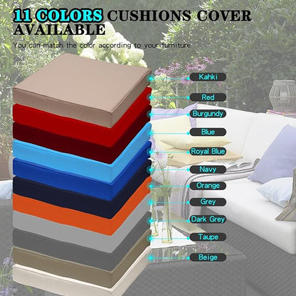 ClawsCover 9Pack Outdoor Seat and Back Cushions Replacement Covers Fit for 5 Pieces 4-Seater Wicker Rattan Patio Conversation Set Sectional Couch Furniture,Red-Include Covers Only (Large)