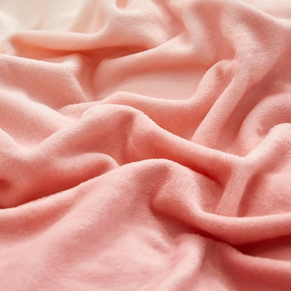 Pink White Gradient Comforter Set Twin Pink Velvet Bedding Comforter Modern Plain White and Pink Gradient Soft Quilt Farmhouse Flannel Comforter Girls Women Warm Twin Bed Comforter