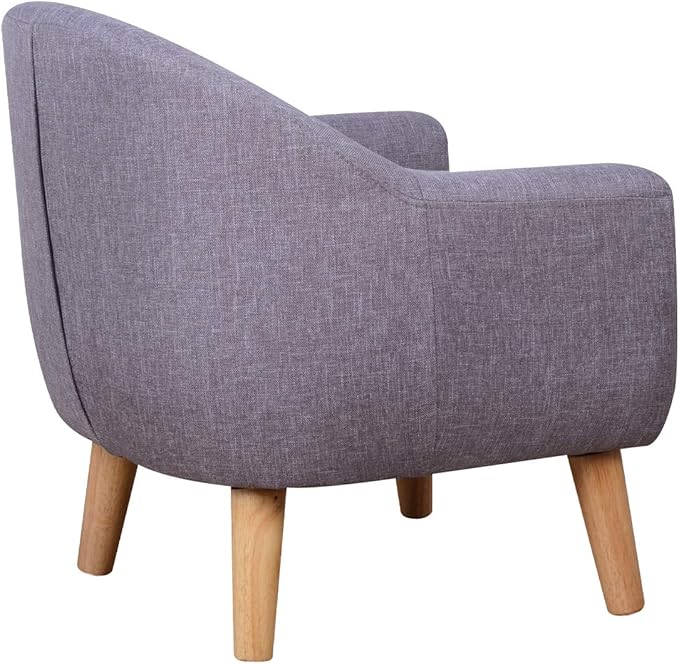 Single Linen Fabric Kids Armchair, Toddler Sofa and Couch with Wooden Legs, Children Chair Seat for Children Gift (Gray)