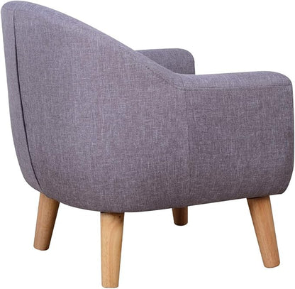 Single Linen Fabric Kids Armchair, Toddler Sofa and Couch with Wooden Legs, Children Chair Seat for Children Gift (Gray)