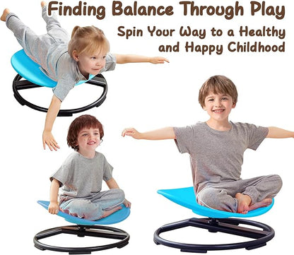 Kids Sensory Chair for Autism Kids Swivel Chair, Sensory Spin Chair Seat Improve Physical Coordination Wobble Chair for Kids Sit and Spin Relief of Motion Sickness