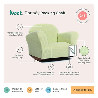 Keet Roundy Rocking Kid's Chair, Green Gingham