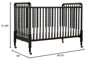 DaVinci Jenny Lind 3-in-1 Convertible Crib in Ebony, Removable Wheels, Greenguard Gold Certified
