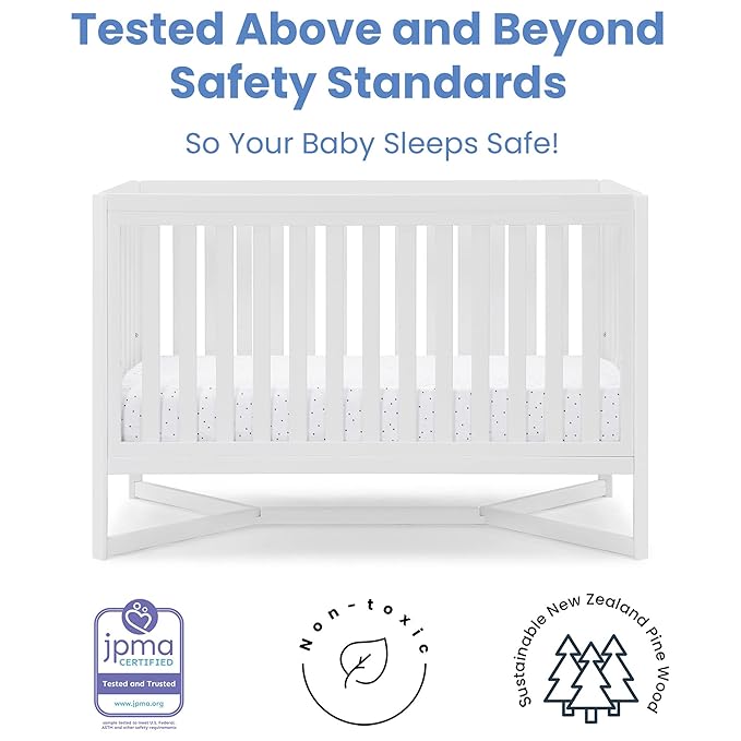 Delta Children Tribeca 4-in-1 Baby Convertible Crib, Bianca White