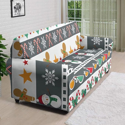 FKELYI Christmas Sofa Furniture Protector for Indoor Easy Going Stretch Sofa Slipcover Non-Slip Sofa Slicpovers Washable Sofa Couch Cover XL
