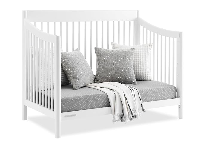 Delta Children Brooks 6-in-1 Convertible Crib - Greenguard Gold Certified, Bianca White