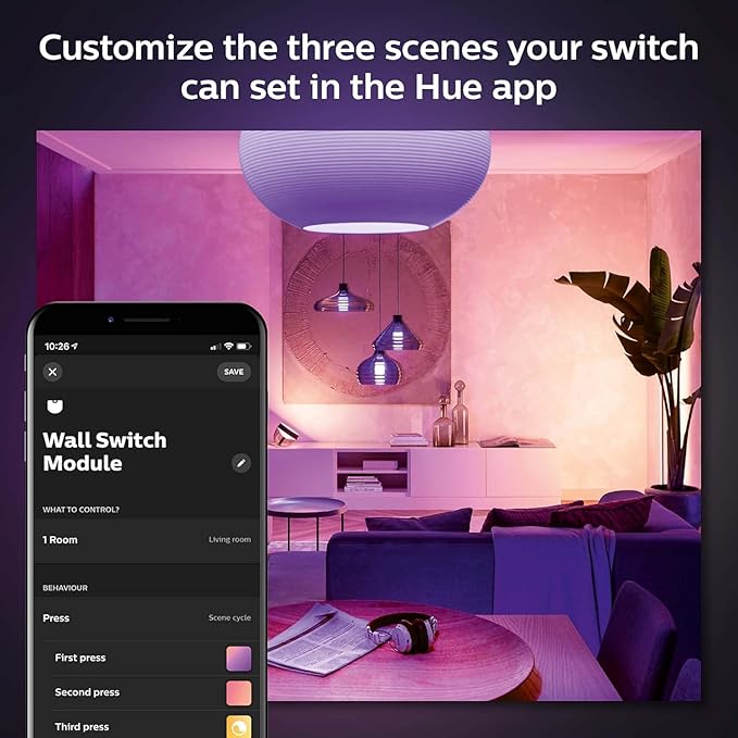 Philips Hue Wall Switch Module, White - 1 Pack - Indoor - Keeps Hue Smart Lights Reachable When Switch is Off - Requires Hue Lights and Hue Bridge
