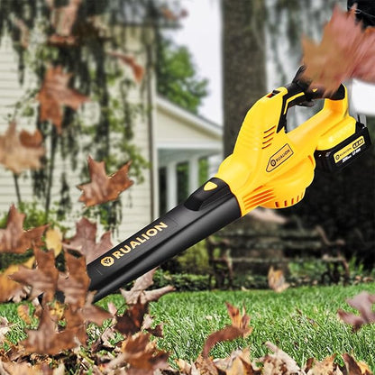 Cordless Leaf Blower: 280CFM 132MPH 20V Battery Leaf Blower with 4.0 Ah Battery & Charger Electric Leaf Blower for Lawn Care | Patio | Garage…