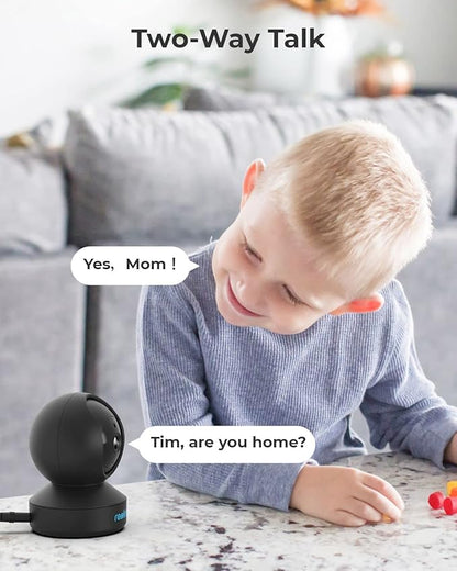 REOLINK Indoor Security Camera E1 Pro(Black), 4MP Plug-in Pet Camera Support 2.4/5 GHz WiFi, 360 Degree Auto Tracking Baby/Dog Monitor, Person/Pet Detection, Night Vision, 2 Way Audio, Local Storage