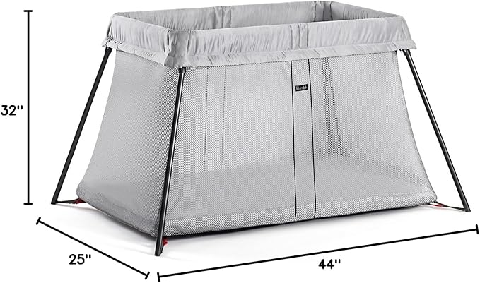 BabyBjörn Travel Crib Light, Silver, One size
