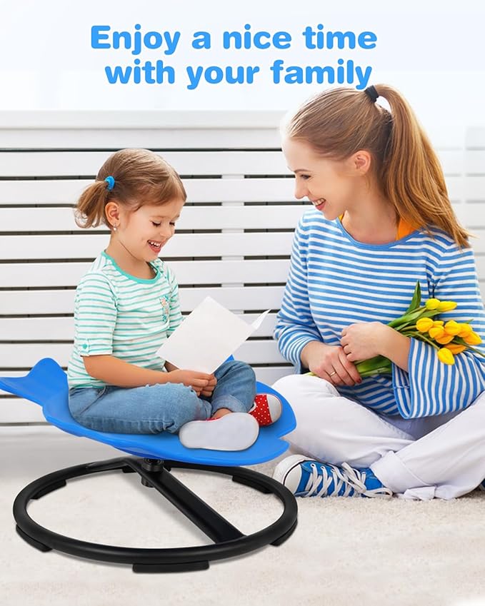 Kids Swivel Chair, Kids Sensory Swivel Chair, Seat and Spinning Swivel Chair for Autism kids Indoor, Dark Blue Sensory Chair Training Child’s Concentration and Improving Toddle’s Physical Fitness