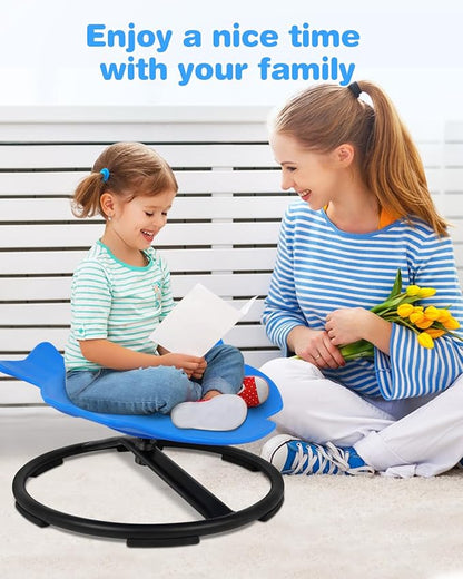 Kids Swivel Chair, Kids Sensory Swivel Chair, Seat and Spinning Swivel Chair for Autism kids Indoor, Dark Blue Sensory Chair Training Child’s Concentration and Improving Toddle’s Physical Fitness