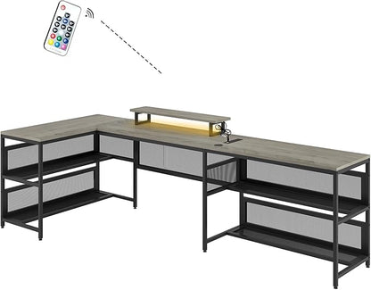 NicBex Laik-DW-00010-DX Desks, 82" W x 43" D x 35" H, Gray