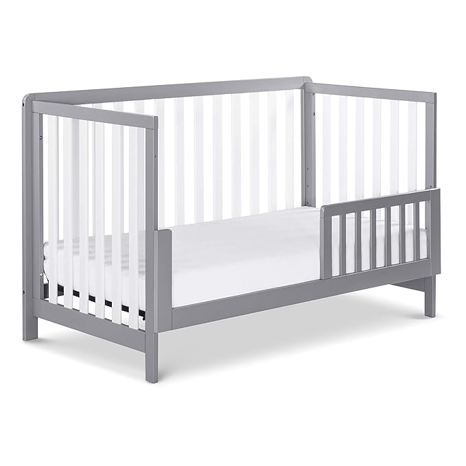 Carter's by DaVinci Colby 4-in-1 Low-Profile Convertible Crib in Grey and White, Greenguard Gold Certified