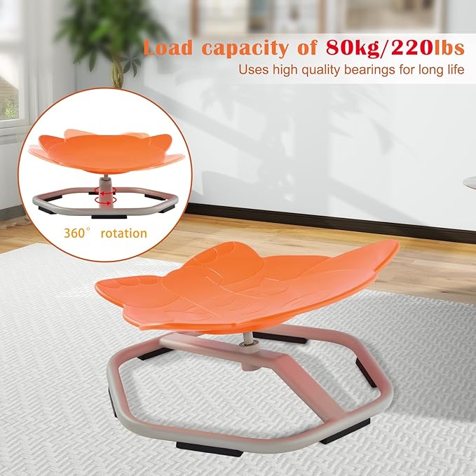 Kids Spinning Chair Sensory Swivel Chair Elephant Sit and Spin Chair Toys Autism ADHD Swivel Chair Spinning Seat for Ages 3-12 Promote Balance Physical Coordination Sensory Room Items