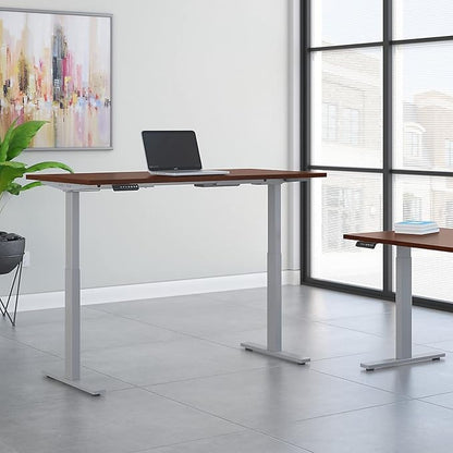 Bush Business Furniture Move 60 Series Electric Ergonomic Sit-Stand Computer Table for Home and Professional Office, 60W x 30D, Hansen Cherry