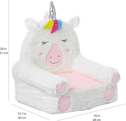 Amazon Basics Children's Plush Toddler Chair, Unicorn, Medium, Multicolor