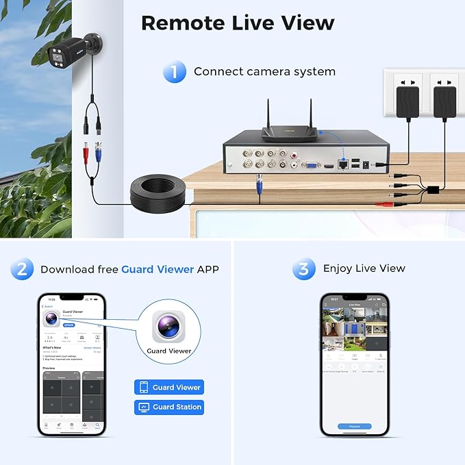 [3TB HDD] Hiseeu 3K 8ch Wired Security Camera System with Vehicle/Human Detection Home CCTV Camera System w/8pcs Security Cameras 5MP H.265+ DVR Outdoor&Indoor,Remote Access,Night Vision,24/7 Record