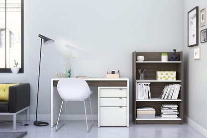 Nexera 211348 Reversible Office Desk Panel, White & Bark Grey