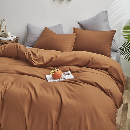 Pumpkin Comforter Queen Pumpkin Color Bedding Set 3 Pieces Cinnamon Comforter Sets 1 Queen Comforter (90x90 inches) with 2 Pillowcases (20x26 inches)