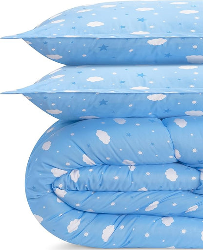 Utopia Bedding All Season Cloud Comforter Set with 2 Pillow Cases, 3 Piece Soft Brushed Microfiber Kids Bedding Set for Boys/Girls, Machine Washable (Twin)