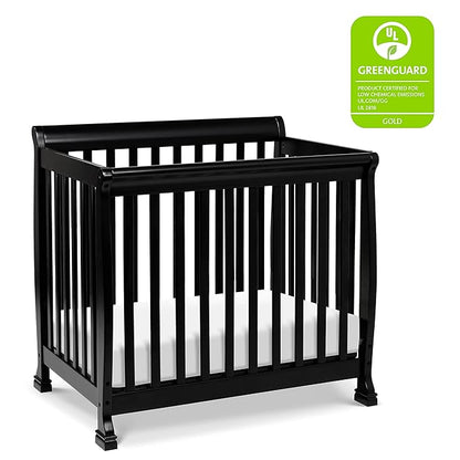 DaVinci Kalani 4-in-1 Convertible Mini Crib in Ebony | Greenguard Gold Certified