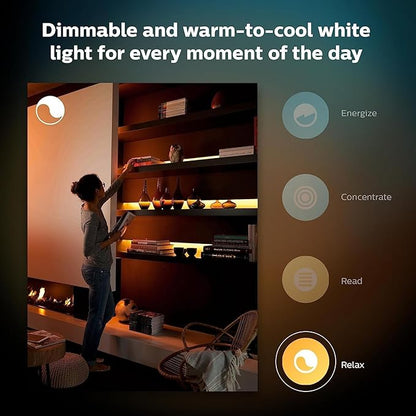 Philips Hue Indoor 6-Foot Smart LED Light Strip Plus Base Kit - Color-Changing Single Color Effect - 1 Pack - Control with Hue App - Works with Alexa, Google Assistant and Apple HomeKit