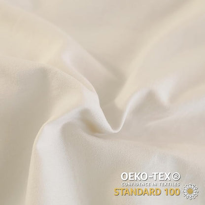 Andency Beige Comforter Set Full Size, 3 Pieces Solid Ruffle Vintage Rustic Soft Bedding Comforter Sets, All Season Lightweight Fluffy Soft Microfiber Bedding Set (79x90 Comforter & 2 Pillowcases)