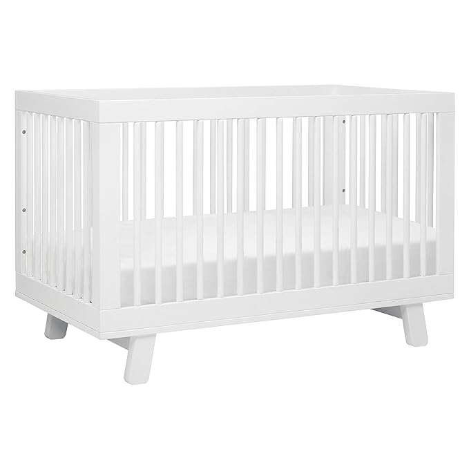 Babyletto Hudson 3-in-1 Convertible Crib with Toddler Bed Conversion Kit in White, Greenguard Gold Certified , 53.75x29.75x35 Inch (Pack of 1)
