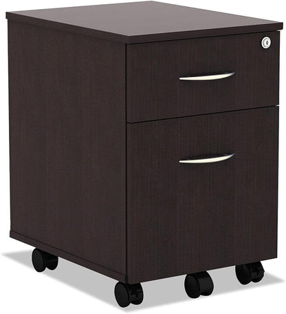 Alera ALEVABFES Valencia Series 15.88 in. x 19.13 in. x 22.88 in. Mobile Box/File Pedestal - Espresso
