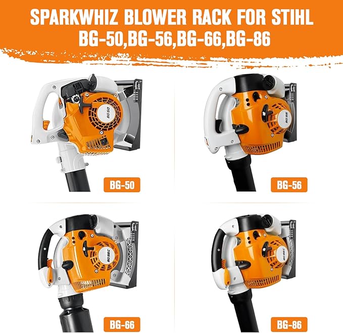 Blower Rack Backpack Blower Mount Compatible with Stihl BG-50,BG-56,BG-66,BG-86, Handheld Blower Holder Mount Rack