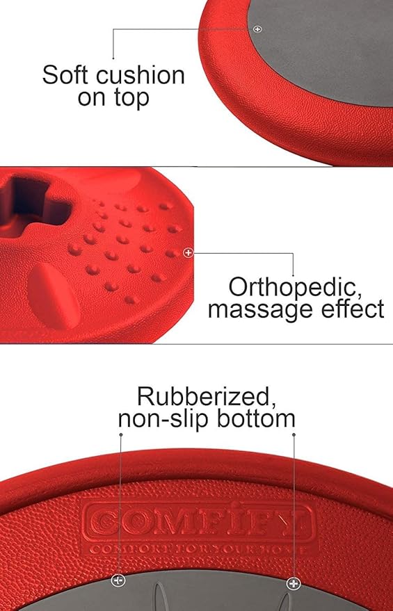 Studico ActiveChairs Kids Wobble Stool, Flexible Elementary Classroom Seating, Improves Focus, Posture and Helps ADHD/ADD, Sensory Chair, Active Fidget Chairs, Pre-Teen 17.75" Chair, Ages 7-12, Red