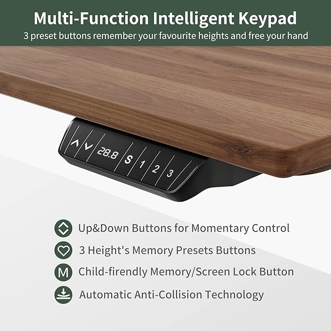 FEZIBO Triple Motor L-Shaped Electric Standing Desk, 75 Inches Height Adjustable Stand up Corner Desk, Sit Stand Workstation with Splice Board, Black Frame/Black Walnut Top