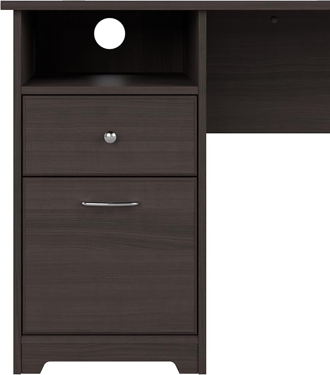 Bush Furniture L Shaped Desk with Drawers for Executive and Home Office | Cabot Collection Corner Table with Storage and Chrome Hardware | 72Wx23DX42W Return