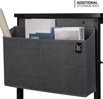 MoNiBloom Computer Desk 55", Simple Style Home Gaming Desk with Storage Bag, Office Writing Workstation- Black