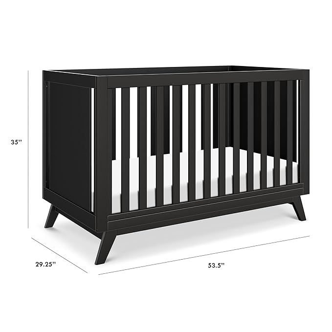 DaVinci Otto 3-in-1 Convertible Crib in Ebony, GREENGUARD Gold Certified