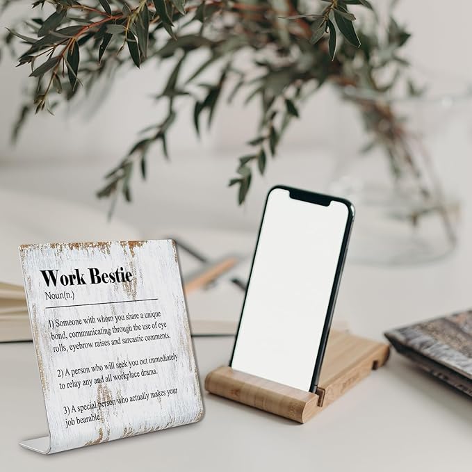 Work Bestie Gifts for Women Leaving Going Away Gift for Coworker Funny Coworker Leaving Gifts Sarcastic Farewell Gifts for Coworkers Leaving Colleague Farewell Signs Gift LD8