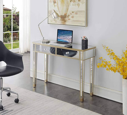 Convenience Concepts Gold Coast Desk, Champagne/Mirror