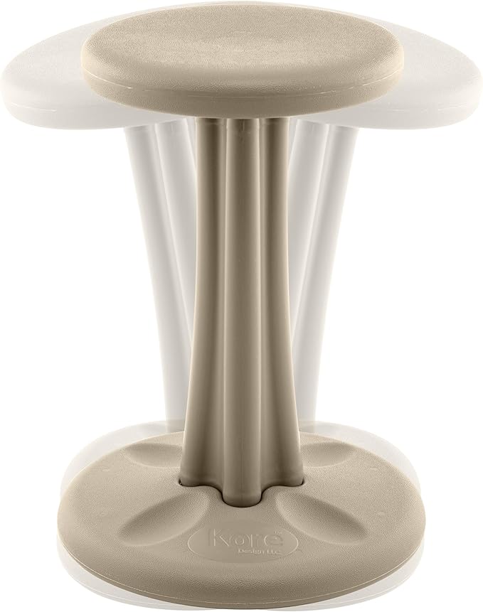 Kore Kids Pre-Teen Wobble Chair - Flexible Seating Stool for Classroom, Home & School, ADD/ADHD - Made in The USA - Age 10-11, Grade 5-6, Sand Dollar (18.7in)