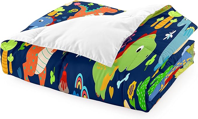Dinosaur Bedding Twin - Dinosaur Comforter Set Twin for Boys Bedroom Dinosaur Twin Bedding Set Blue Green Boys Room Decor Kids Twin Dinosaur Bedding Set, Twin (1 Comforter 1 Pillowcase)