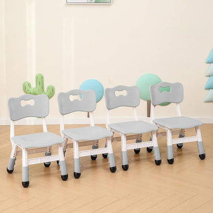 Kids' Desk Chairs Adjustable Height is Suitable for Children's Chairs Used in Families, Schools and Day-Care Between 2-10 Years Old The Max Bearing Capacity is 220LB(4PCS-Grey)