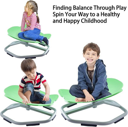 Autism Kids Swivel Chair, Spinning Chair for Kids Sensory, Kids Swivel Chair Sensory, Sensory Toy Chair, Carousel Spin Sensory Chair, Training Body Coordination (Light green)