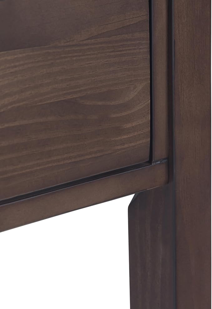 SIMPLIHOME Hollander SOLID WOOD 60 inch Wide Wide Console Sofa Entryway Table in Warm Walnut Brown with Storage, 3 Drawers , for the Living Room, Entryway and Bedroom