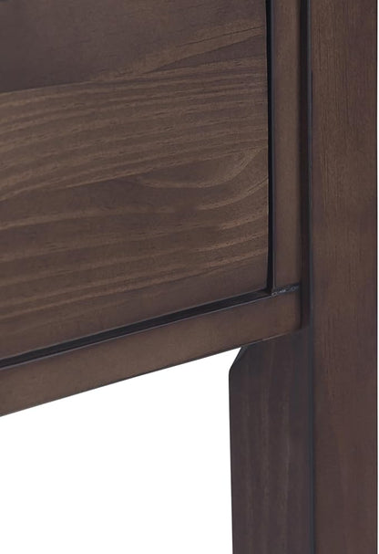 SIMPLIHOME Hollander SOLID WOOD 60 inch Wide Wide Console Sofa Entryway Table in Warm Walnut Brown with Storage, 3 Drawers , for the Living Room, Entryway and Bedroom